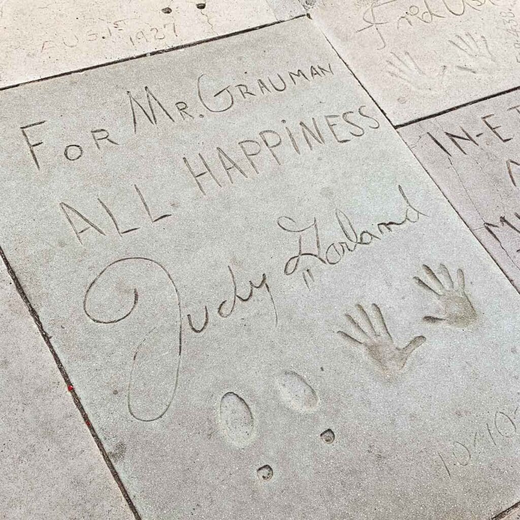 Judy Garland handprints at Grauman's Chinese Theater