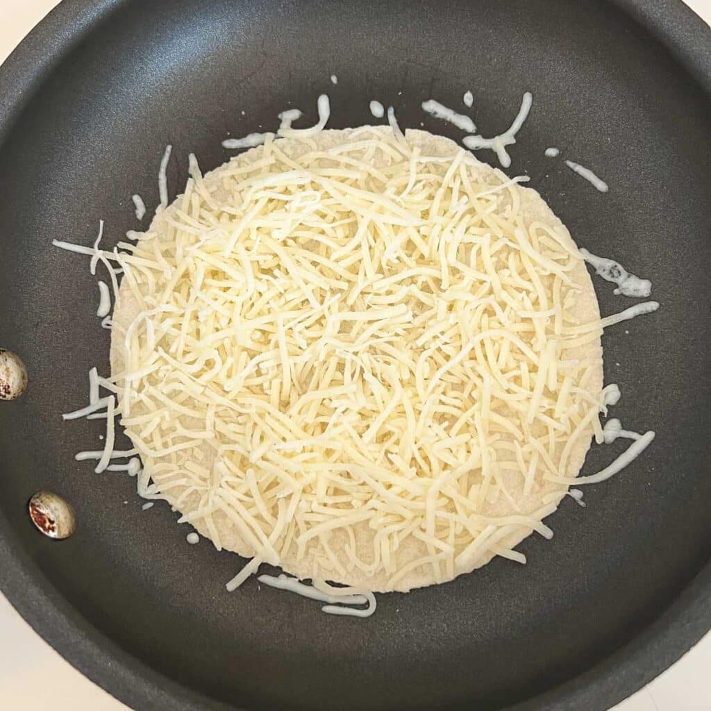 tortilla topped with cheese