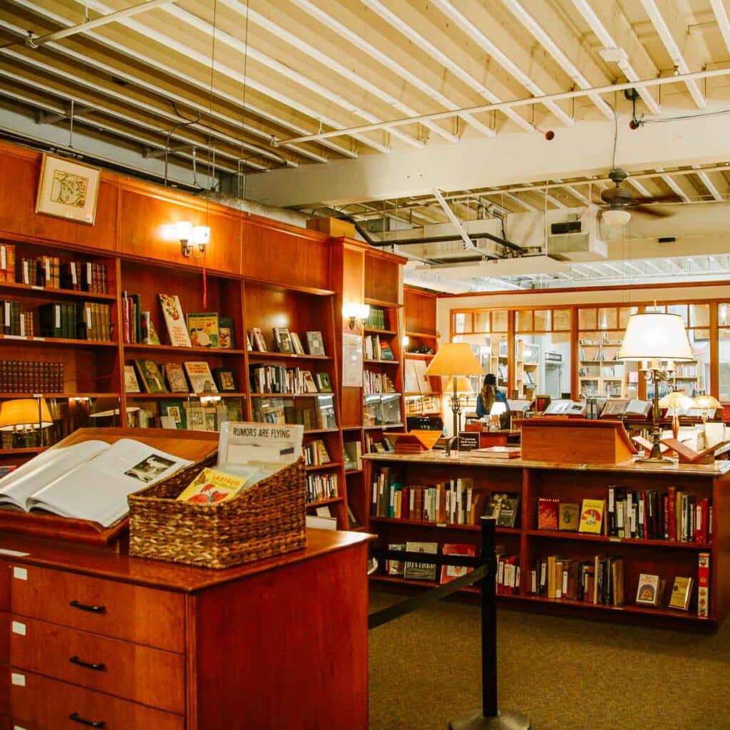 rare book room inside Powell's City of Books
