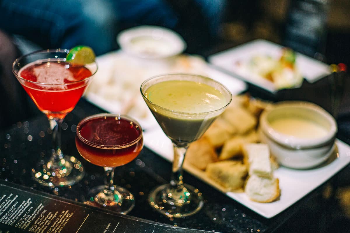 martinis and fondue pots at Bartini in Portland, Oregon