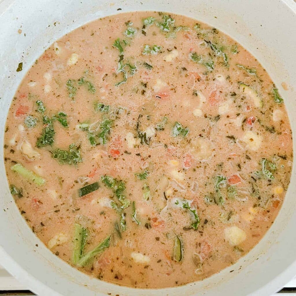 soup after adding cream