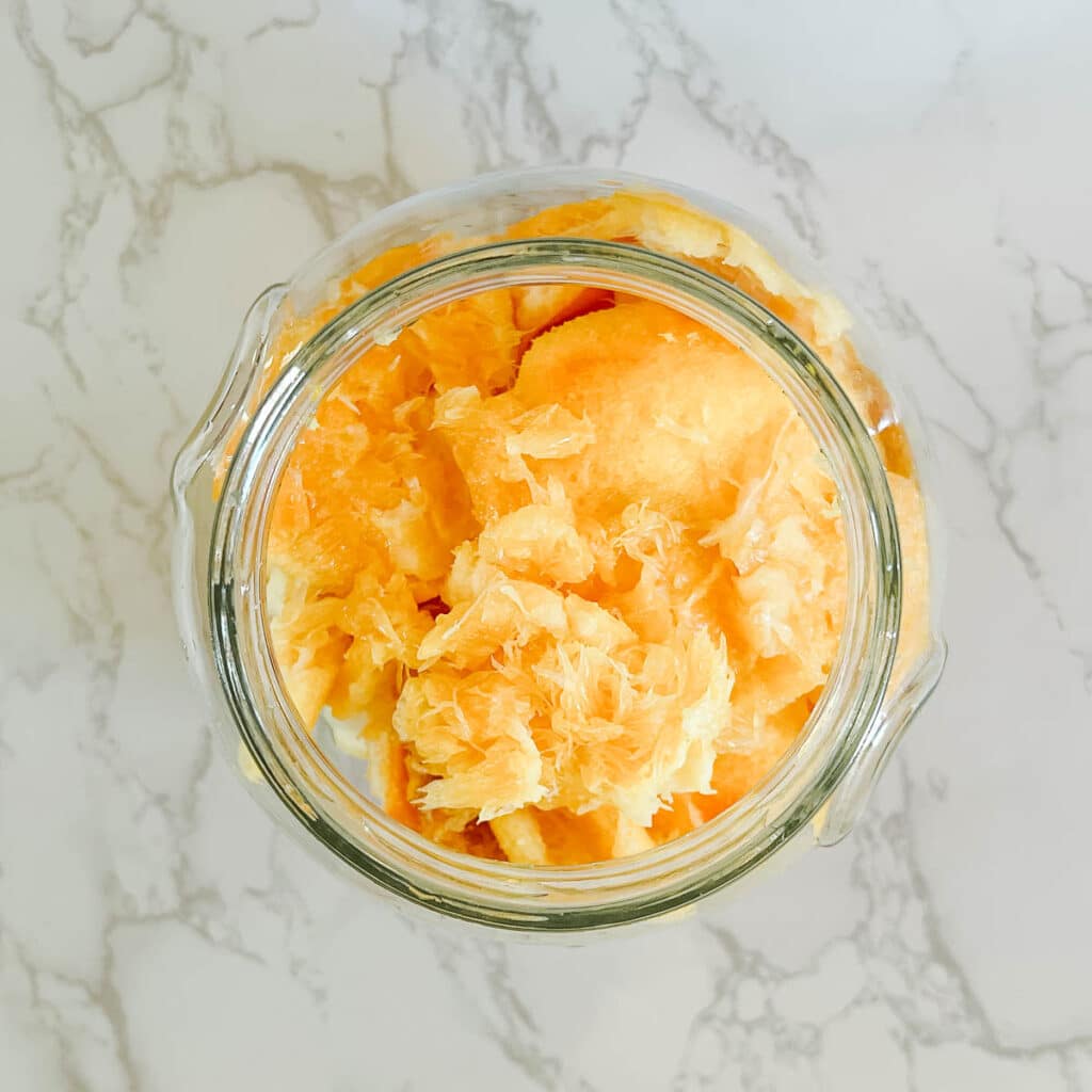 jar of orange peels