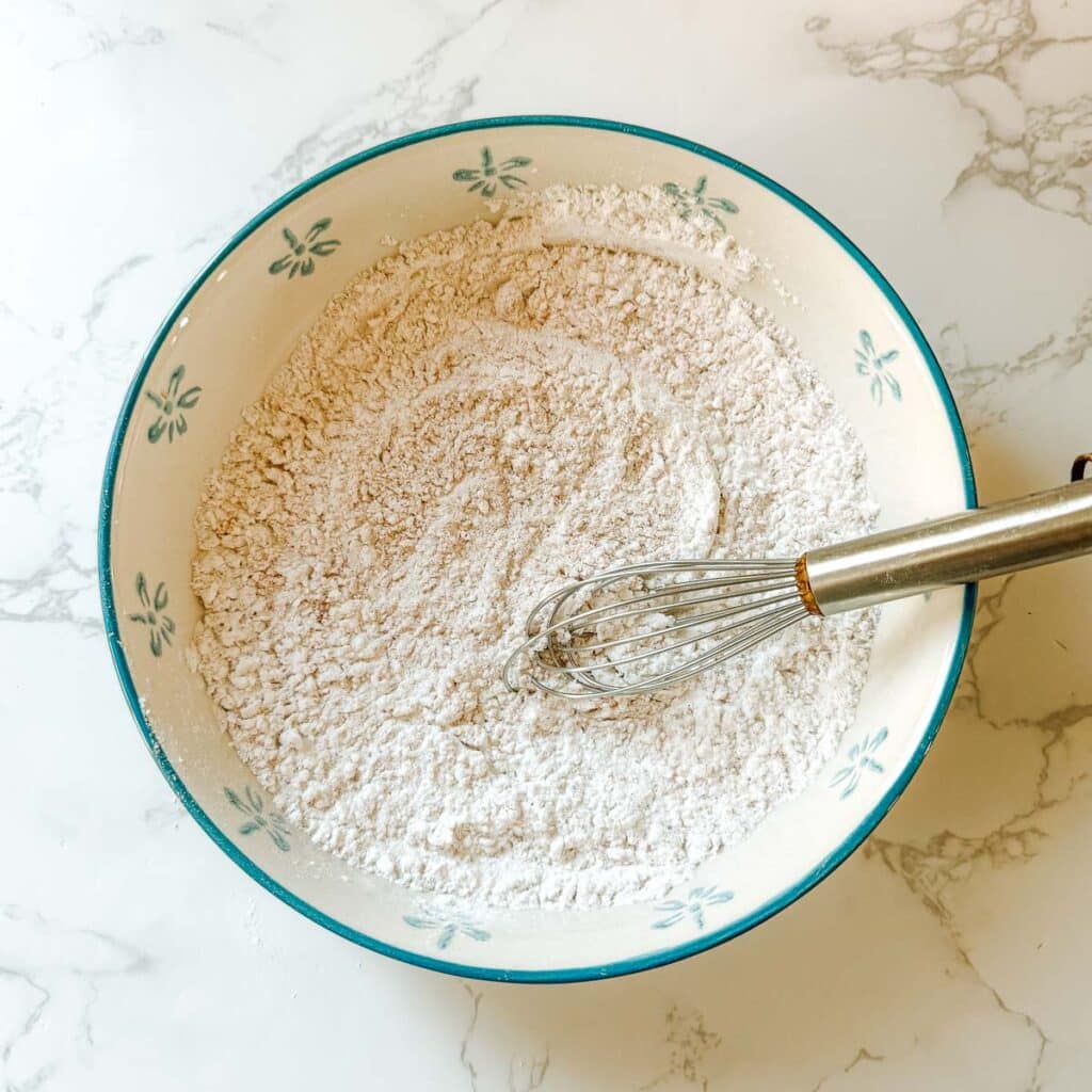 spices and starches combined to form dry batter.